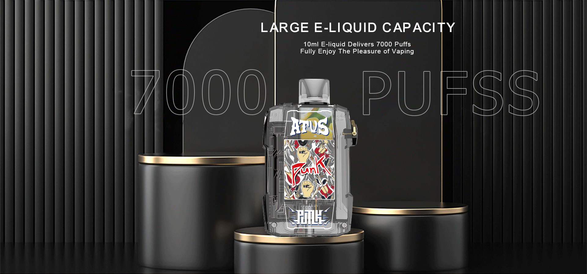 DE022-Vape desechable de 25000 bocanadas de 28 ml con pantalla táctil recargable y flujo de aire ajustable ATVS Vape