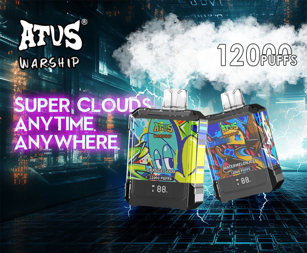 DE013A Caja de 12000 bocanadas de vape desechable con pantalla LED y flujo de aire ajustable ATVS Vape