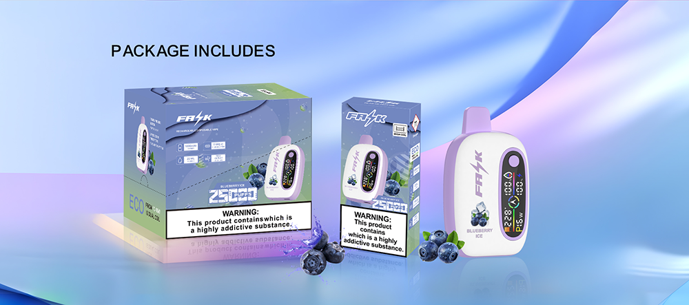 DE016 Caja de 25000 bocanadas de vape desechable con pantalla LED y flujo de aire ajustable ATVS Vape