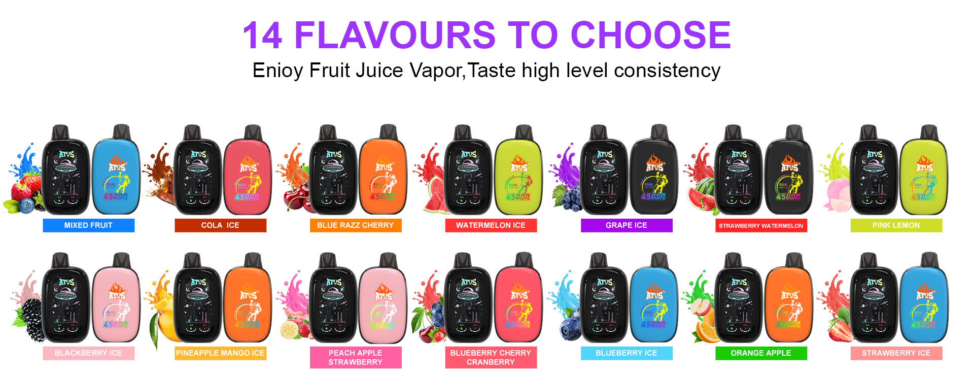 DE027 Vape desechable de 30000 bocanadas de con pantalla táctil recargable y flujo de aire ajustable ATVS Vape